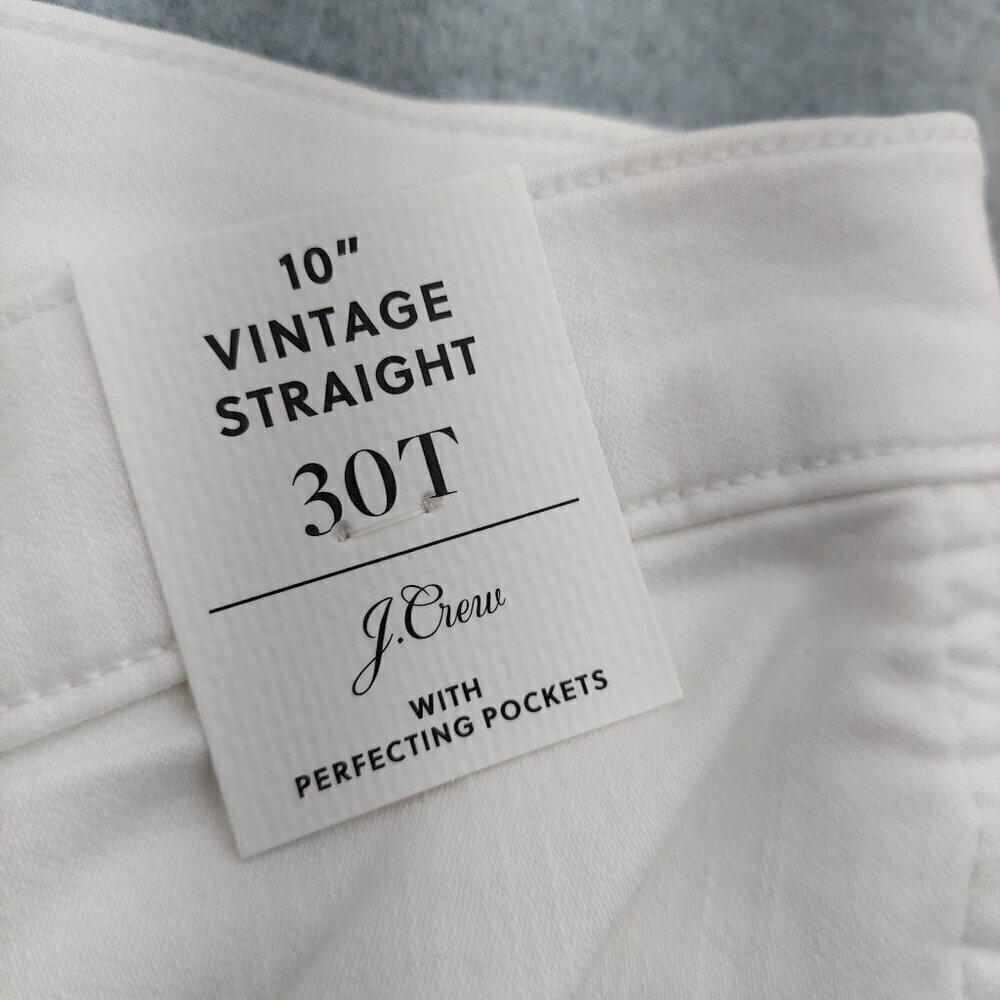 J. Crew 10" Vintage NWT Slim Straight Jean in White - Picture 5 of 16